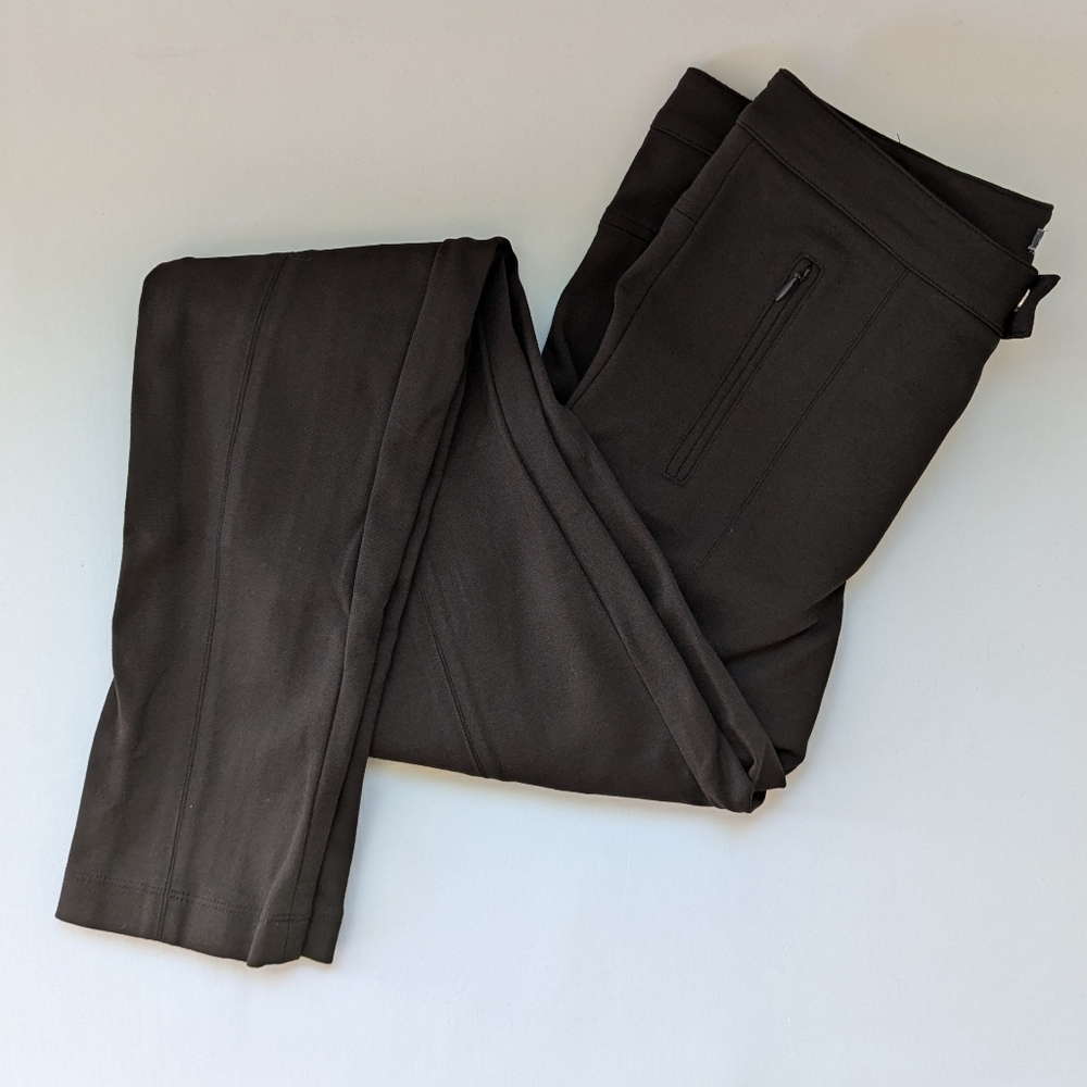 Vince Brown Front Seam Ponte Zipper Pockets Pants Size 8